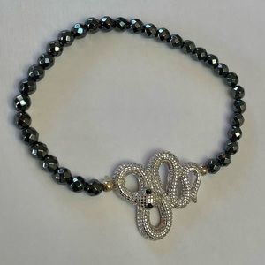 Hematite Stretch Serpent Bracelet
